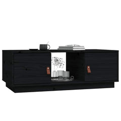 vidaXL Coffee Table Black 100x50x35 cm Solid Wood Pine 4