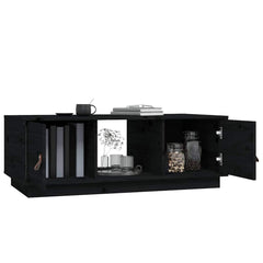 vidaXL Coffee Table Black 100x50x35 cm Solid Wood Pine 5