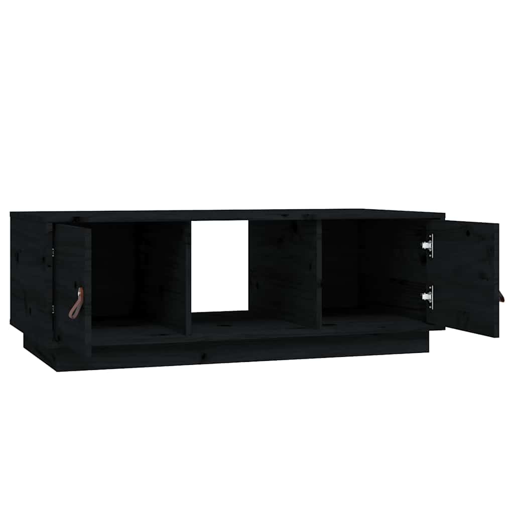 Coffee Table 100x50x35 cm Solid Wood Pine Black