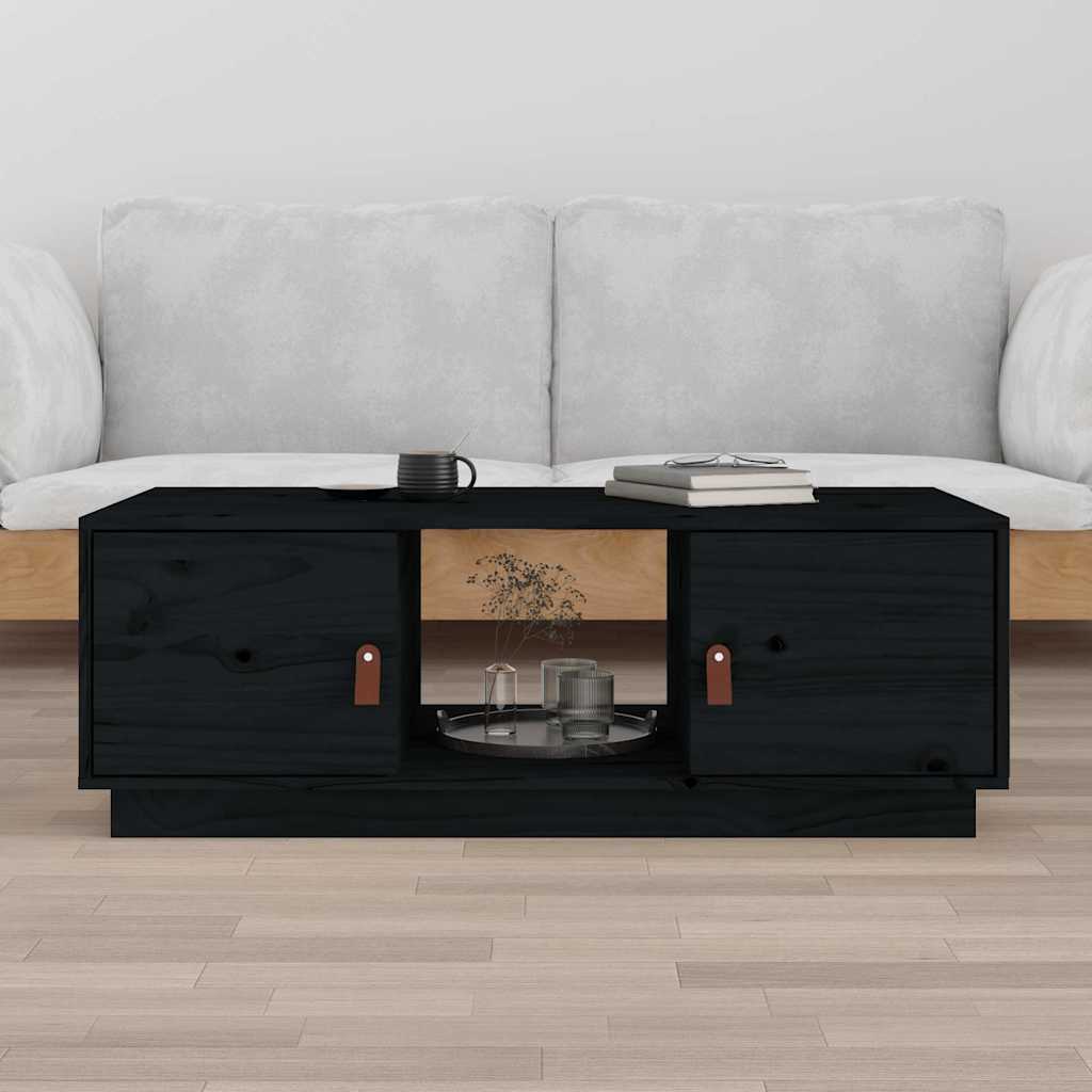 Coffee Table 100x50x35 cm Solid Wood Pine Black