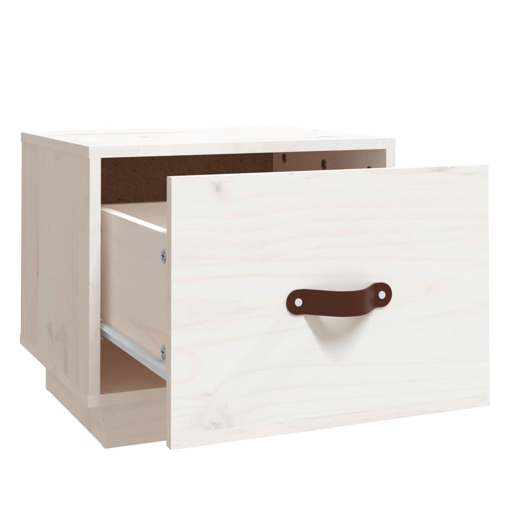 vidaXL Bedside Cabinet | Set of 2 | White | Solid pinewood | Small 6