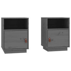 vidaXL Bedside Cabinets 2 pcs Grey 40x34x55 cm Solid Wood Pine 2