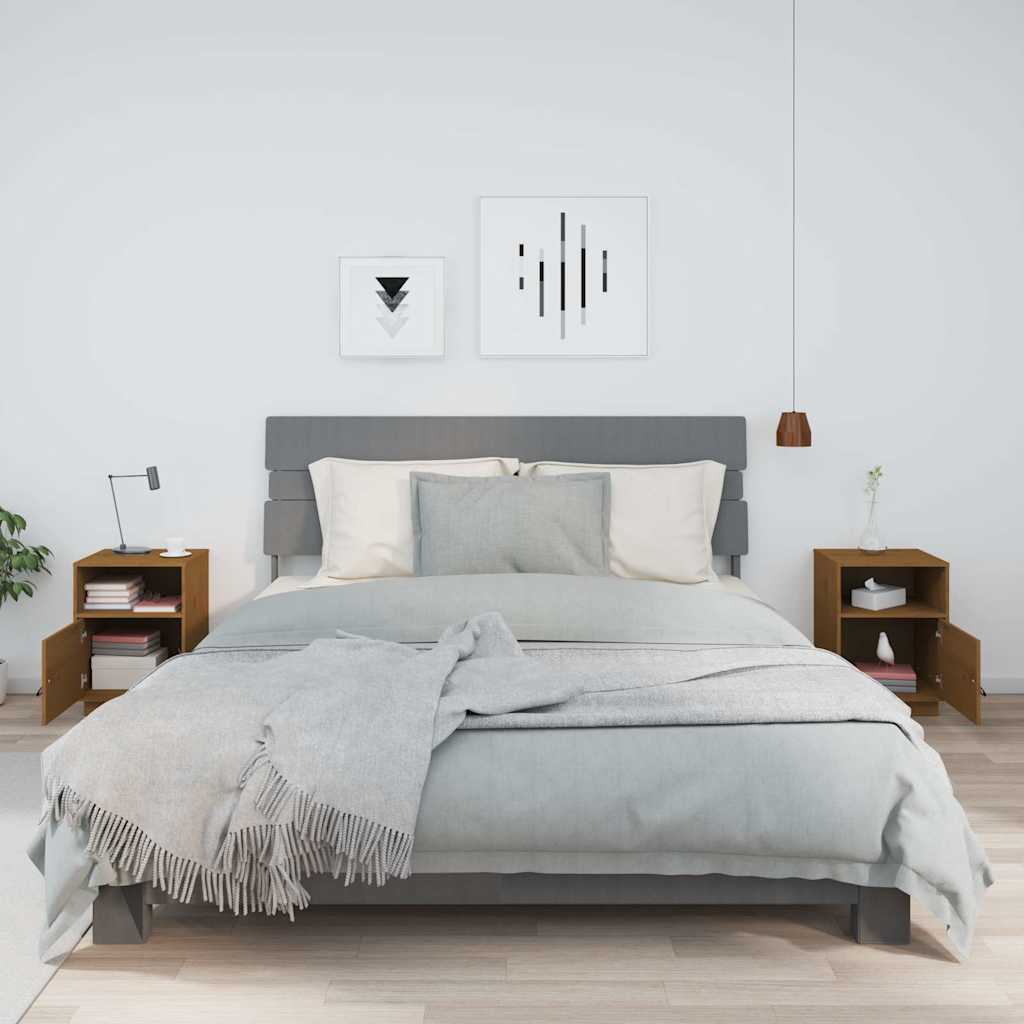 Bedside Cabinets Solid Wood Pine