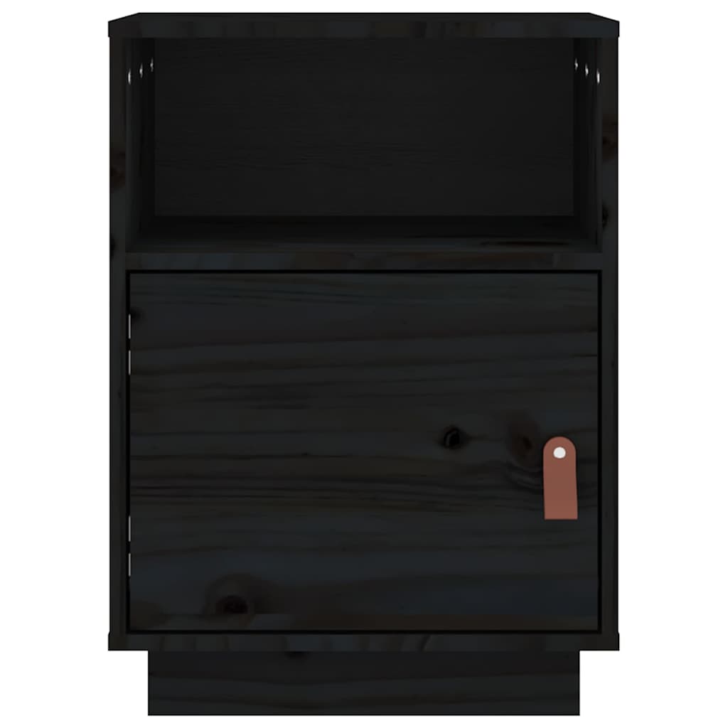 vidaXL Bedside Cabinet Black 40x34x55 cm Solid Wood Pine 6