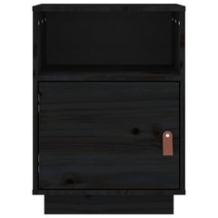 vidaXL Bedside Cabinet Black 40x34x55 cm Solid Wood Pine 6