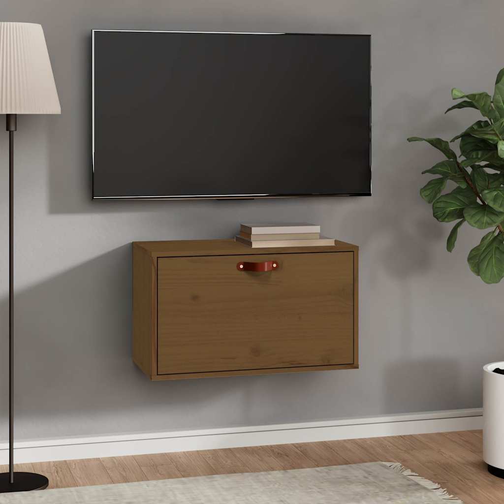 vidaXL Wall Cabinet Honey Brown 60x30x35 cm Solid Wood Pine 1