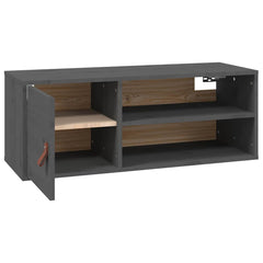 Wall Cabinet 80x30x30 cm Solid Wood Pine Grey 1