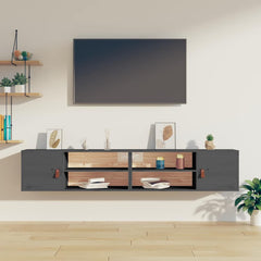 Wall Cabinet 80x30x30 cm Solid Wood Pine Grey 2