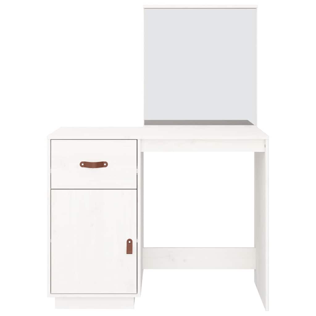 vidaXL Dressing Table White 95x50x134 cm Solid Wood Pine 6
