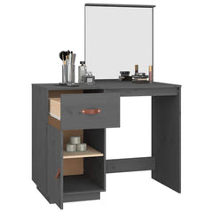 vidaXL Dressing Table Grey 95x50x134 cm Solid Wood Pine 5