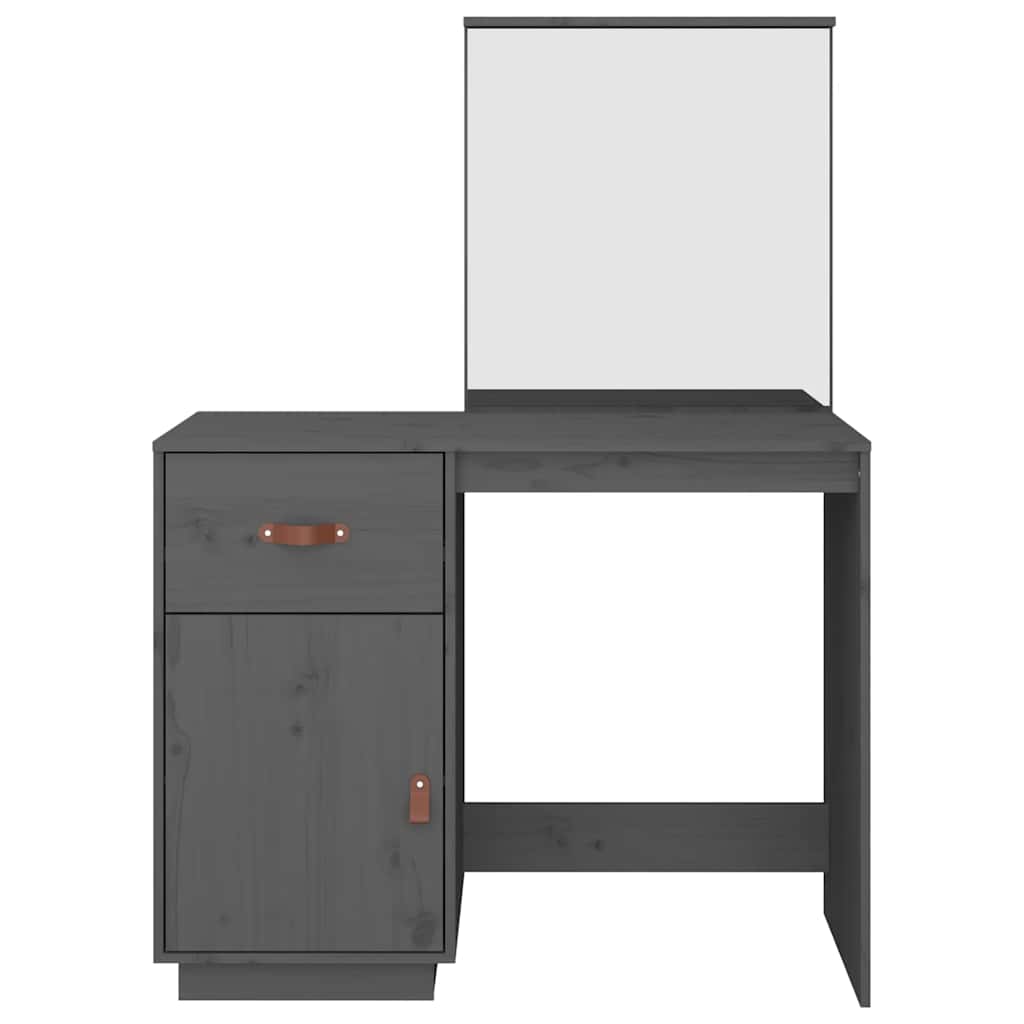 vidaXL Dressing Table Grey 95x50x134 cm Solid Wood Pine 6