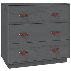 vidaXL Sideboard Grey 80x40x75 cm Solid Wood Pine 2