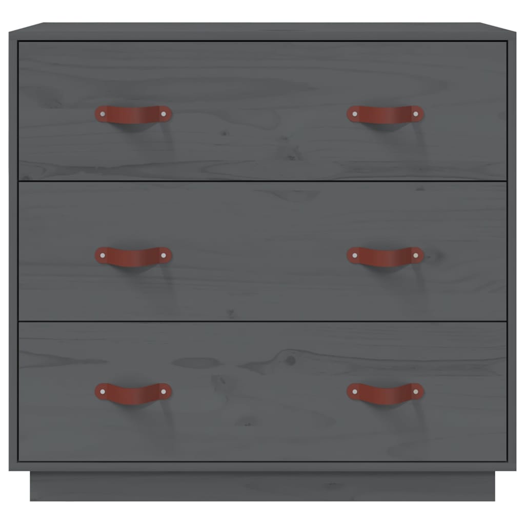 vidaXL Sideboard Grey 80x40x75 cm Solid Wood Pine 3