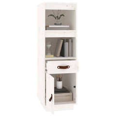 vidaXL Highboard White 34x40x108,5 cm Solid Wood Pine 4