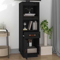 vidaXL Highboard Black 34x40x108,5 cm Solid Wood Pine 3