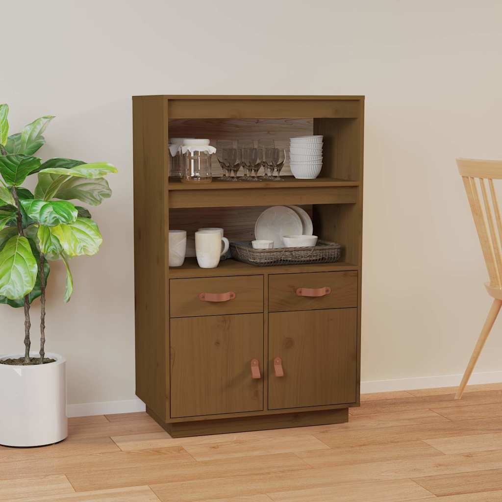 vidaXL Highboard Honey Brown 67x40x108.5 cm Solid Wood Pine 1