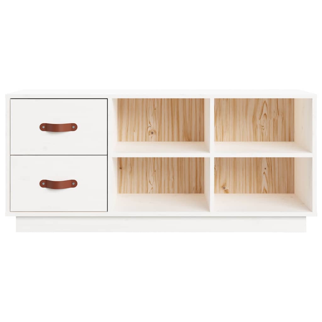 vidaXL Shoe Bench White 100x34x45 cm Solid Wood Pine 6