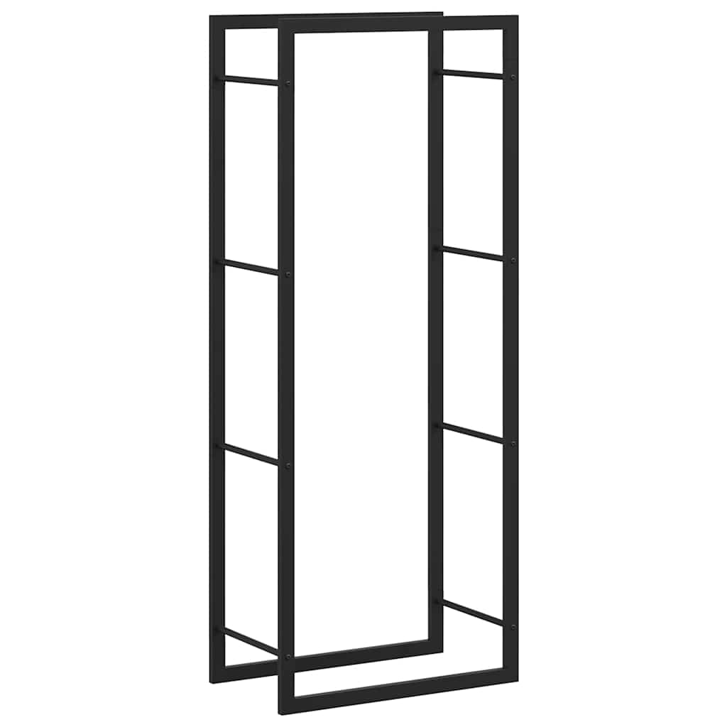vidaXL Firewood Rack Matt Black 50x28x132 cm Steel 2