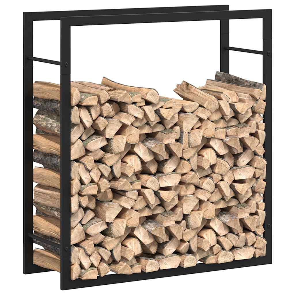 vidaXL Firewood Rack Matt Black 80x28x86 cm Steel 4