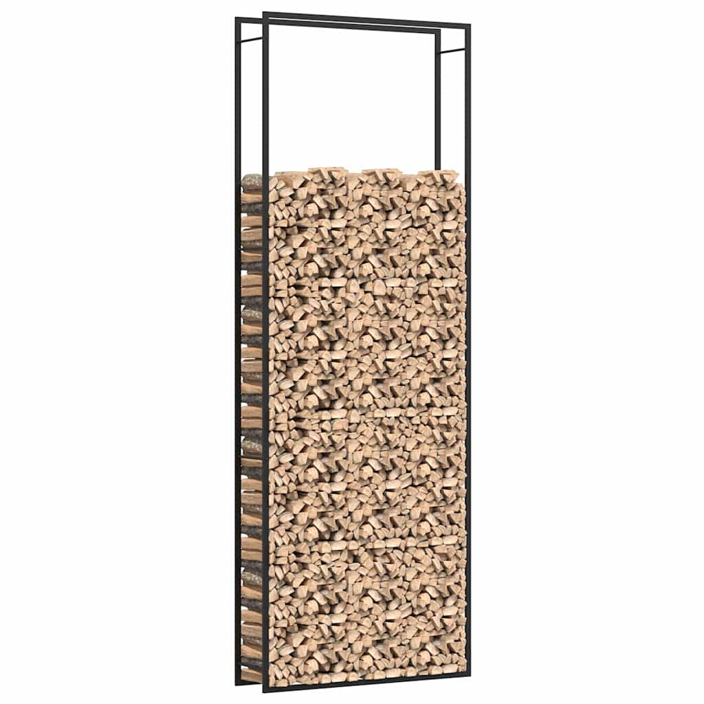 vidaXL Firewood Rack Matt Black 110x28x312 cm Steel 4
