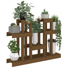 vidaXL Plant Stand Honey Brown 104.5x25x77.5 cm Solid Wood Pine 4