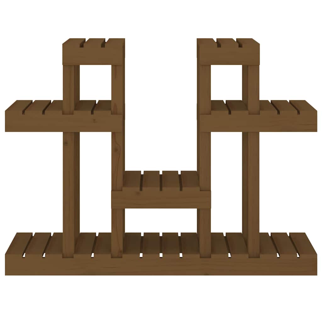 vidaXL Plant Stand Honey Brown 104.5x25x77.5 cm Solid Wood Pine 5
