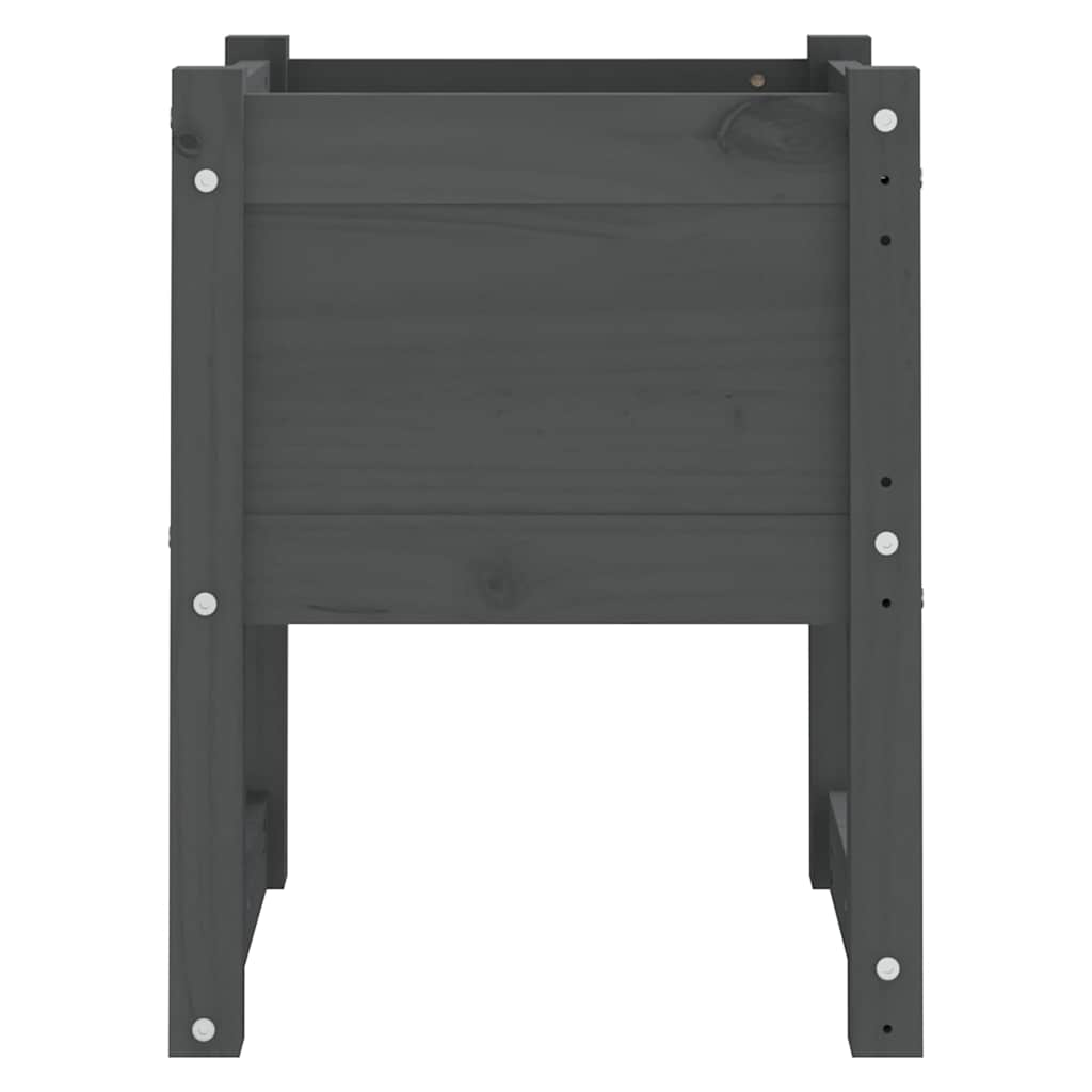 vidaXL Planters 2 pcs Grey 40x40x52.5 cm Solid Wood Pine 5