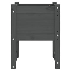 vidaXL Planters 2 pcs Grey 40x40x52.5 cm Solid Wood Pine 5