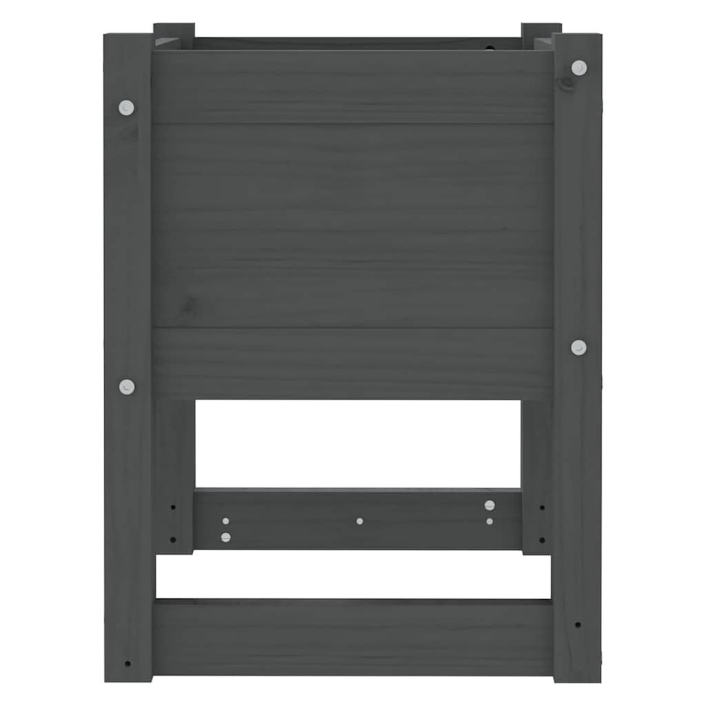 vidaXL Planters 2 pcs Grey 40x40x52.5 cm Solid Wood Pine 6