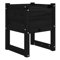 vidaXL Planters 2 pcs Black 40x40x52.5 cm Solid Wood Pine 4
