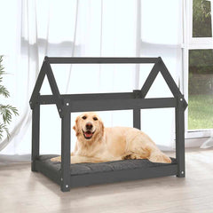vidaXL Dog Bed Grey 81x60x70 cm Solid Wood Pine 3