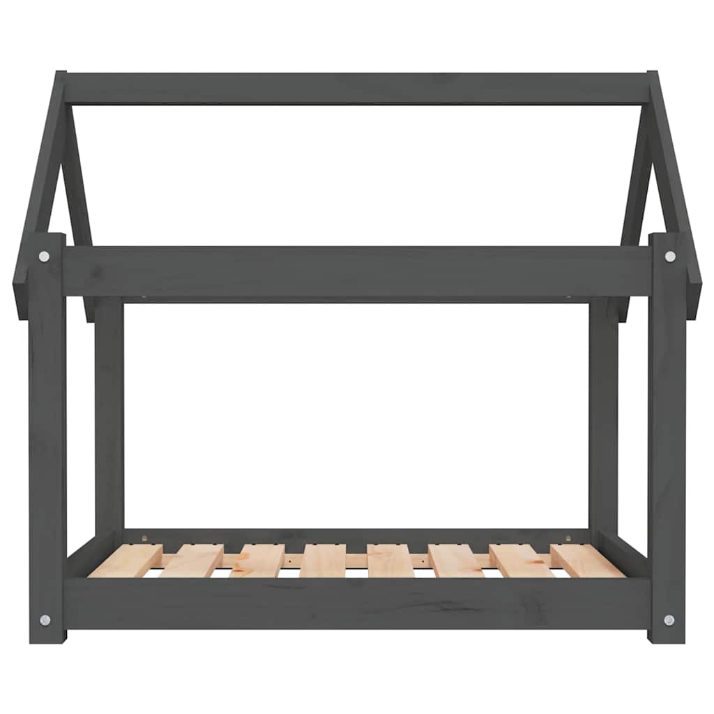 vidaXL Dog Bed Grey 81x60x70 cm Solid Wood Pine 5