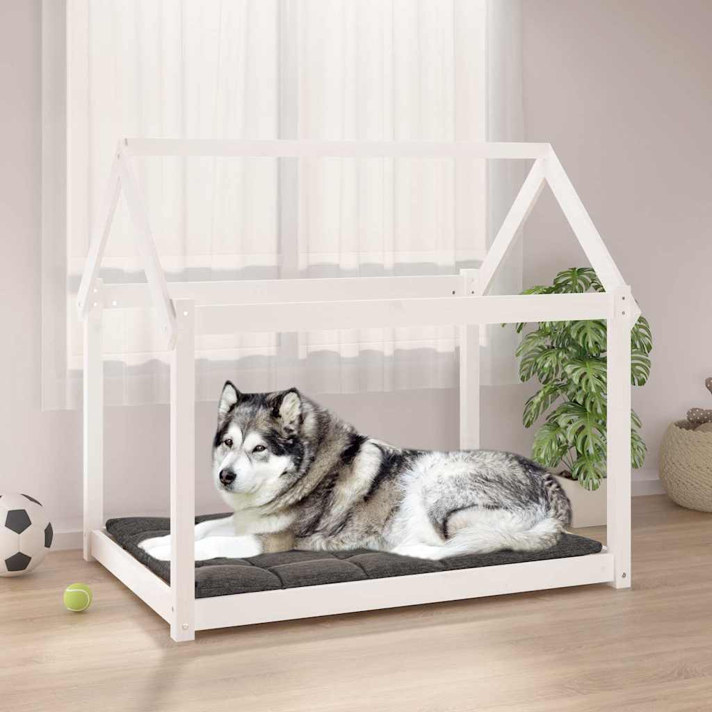 Dog Bed 111x80x100 cm Solid Wood Pine White