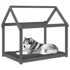 vidaXL Dog Bed Grey 111x80x100 cm Solid Wood Pine 4
