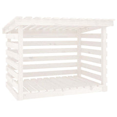 vidaXL Firewood Rack White 108x73x79 cm Solid Wood Pine 2