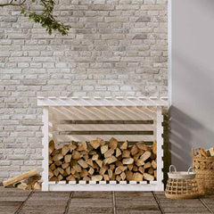 vidaXL Firewood Rack White 108x73x79 cm Solid Wood Pine 3