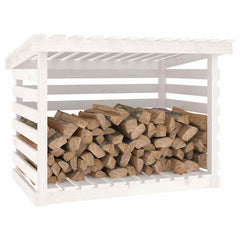 vidaXL Firewood Rack White 108x73x79 cm Solid Wood Pine 4