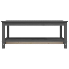 vidaXL Coffee Table Grey 110x55x45 cm Solid Wood Pine 4