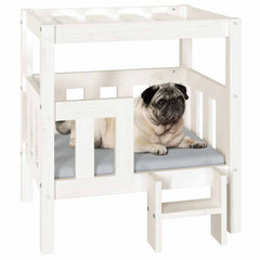 vidaXL Dog Bed White 65.5x50.5x70 cm Solid Wood Pine 4