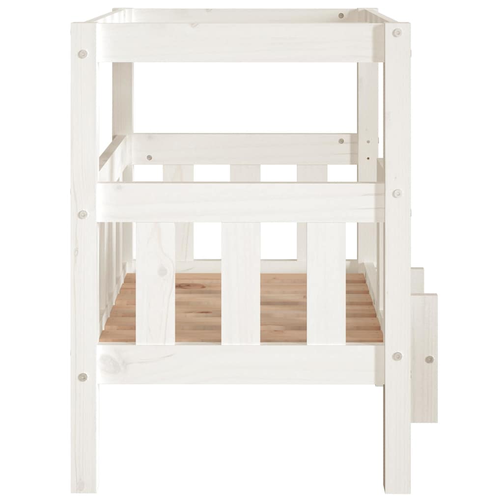vidaXL Dog Bed White 65.5x50.5x70 cm Solid Wood Pine 6