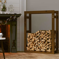 vidaXL Firewood Rack Honey Brown 80x25x100 cm Solid Wood Pine 3