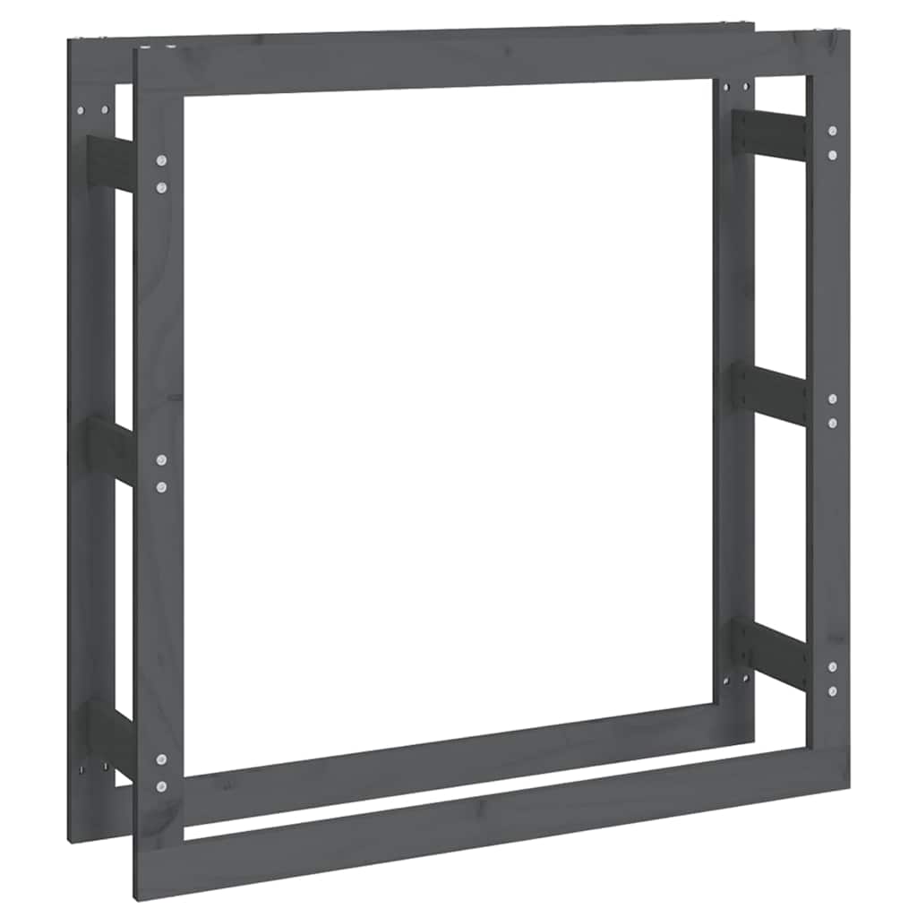 vidaXL Firewood Rack Grey 100x25x100 cm Solid Wood Pine 2
