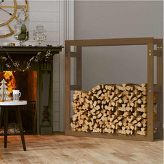 Firewood Rack Solid Wood Pine Honey brown 100 x 25 x 100 cm
