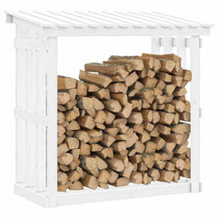 Firewood Rack 108x64,5x77 cm Solid Wood Pine White