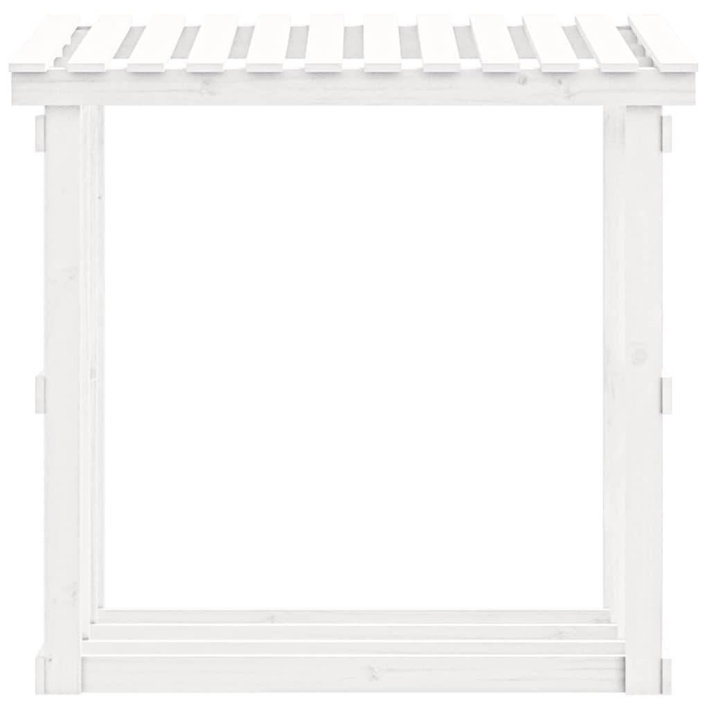 Firewood Rack 108x64,5x77 cm Solid Wood Pine White