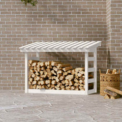 Firewood Rack 108x64,5x78 cm Solid Wood Pine White