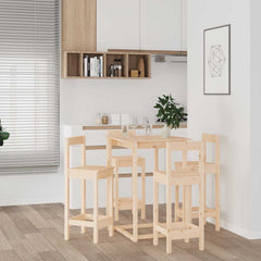 vidaXL 5 Piece Bar Set Solid Wood Pine 3
