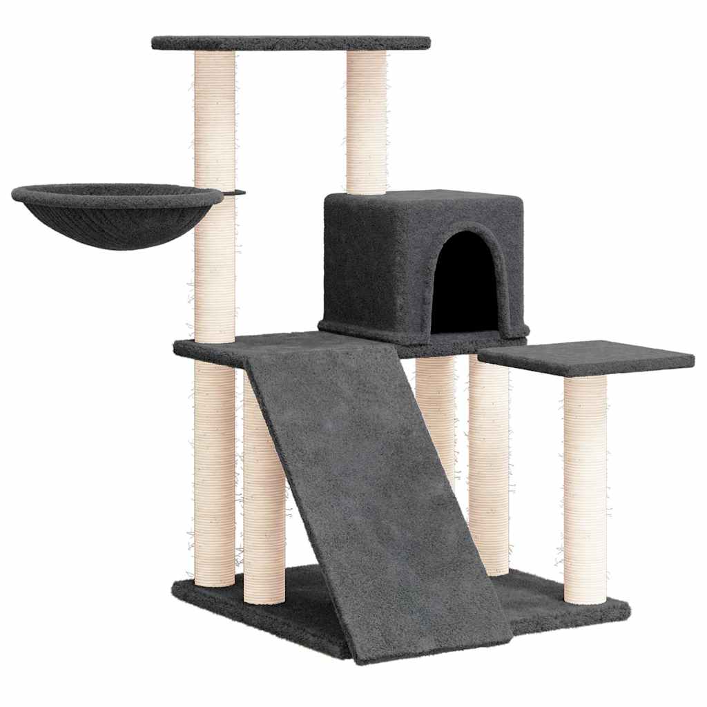 vidaXL Cat Tree with Sisal Scratching Posts Dark Grey 82 cm 2