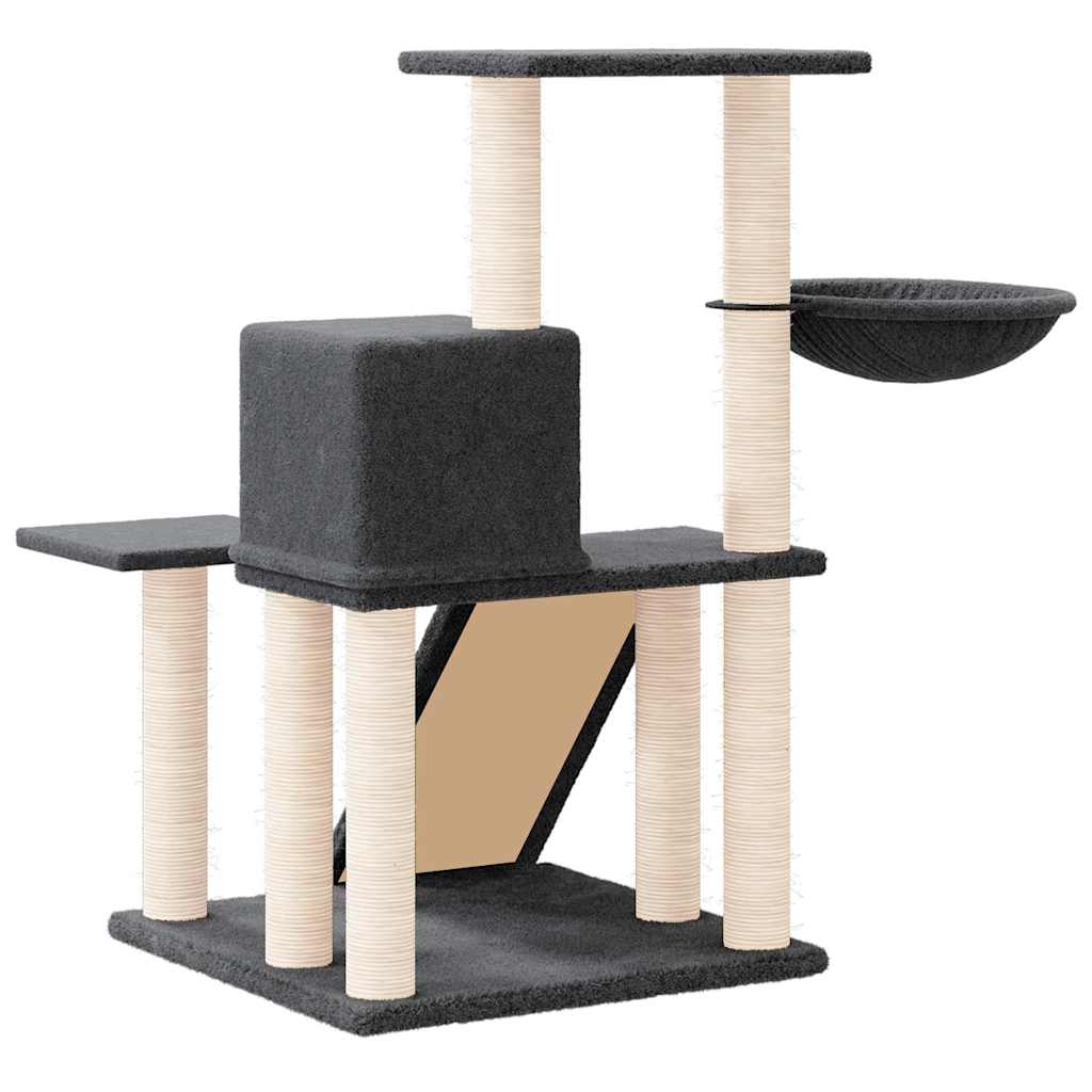 vidaXL Cat Tree with Sisal Scratching Posts Dark Grey 82 cm 5