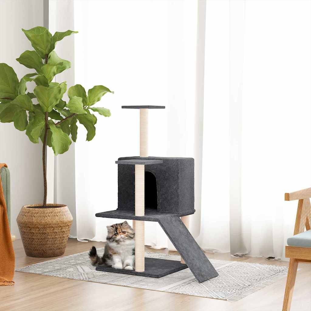 vidaXL Cat Tree with Sisal Scratching Posts Dark Grey 82 cm 1